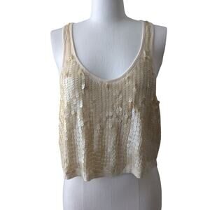 Nwt Urban Behavior y2k 00s ivory sequin crop top sz lrg